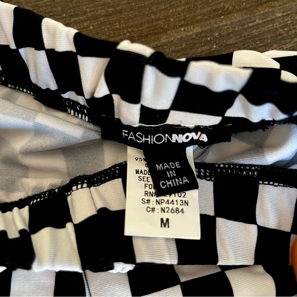 Fashion nova bike shorts Shein top checkered flag work out M - Picture 10 of 10